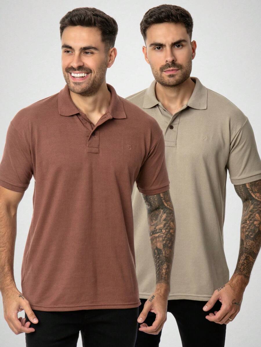 Kit 2 Camisas Polo Masculina Piquet Slim Premium | Ferrara Milano