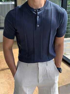 Camiseta Knit Texture – Minimalismo Europeu de Verão