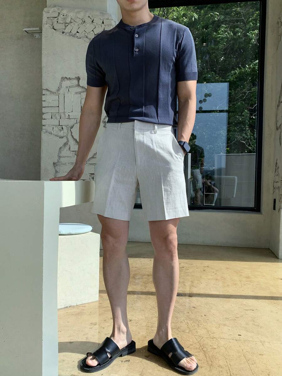 Camiseta Knit Texture – Minimalismo Europeu de Verão