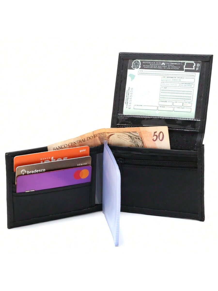 Carteira Firenze Lapela Preto | Porta CNH e Moedeiro Zíper