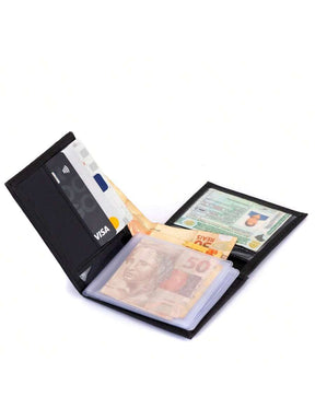 Carteira Firenze Lapela Preto | Porta CNH e Moedeiro Zíper