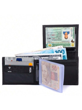 Carteira Firenze Lapela Preto | Porta CNH e Moedeiro Zíper