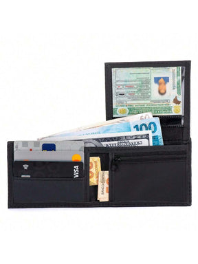 Carteira Firenze Lapela Preto | Porta CNH e Moedeiro Zíper