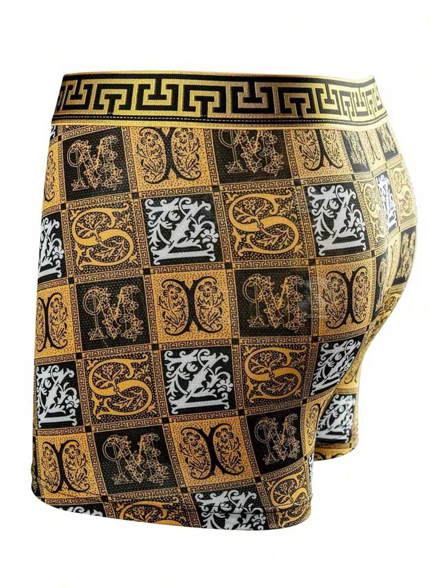 Kit 4 Cuecas Veneza Luxury | Preto Dourado Respirável