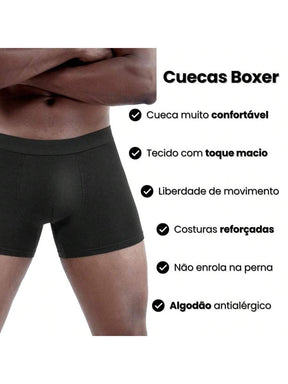 Kit 5 Cuecas Boxer Firenze | Algodão Premium Confortável