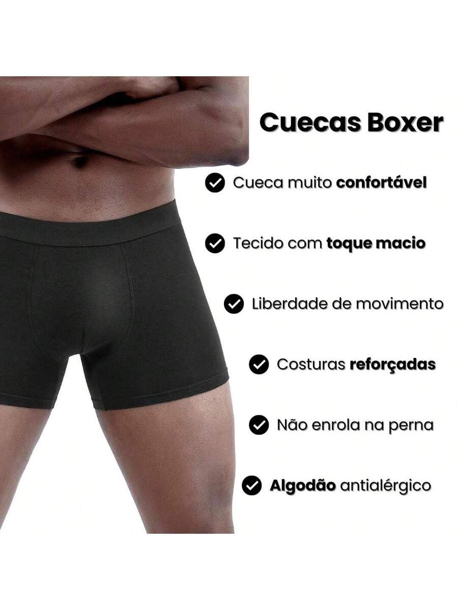 Kit 5 Cuecas Boxer Firenze | Algodão Premium Confortável