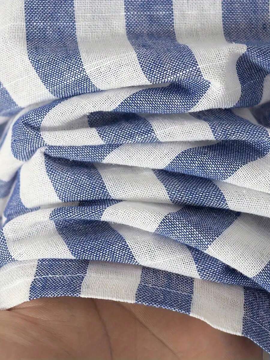 Camisa Linho Toscana Listrada | Algodão e Bloco de Cores