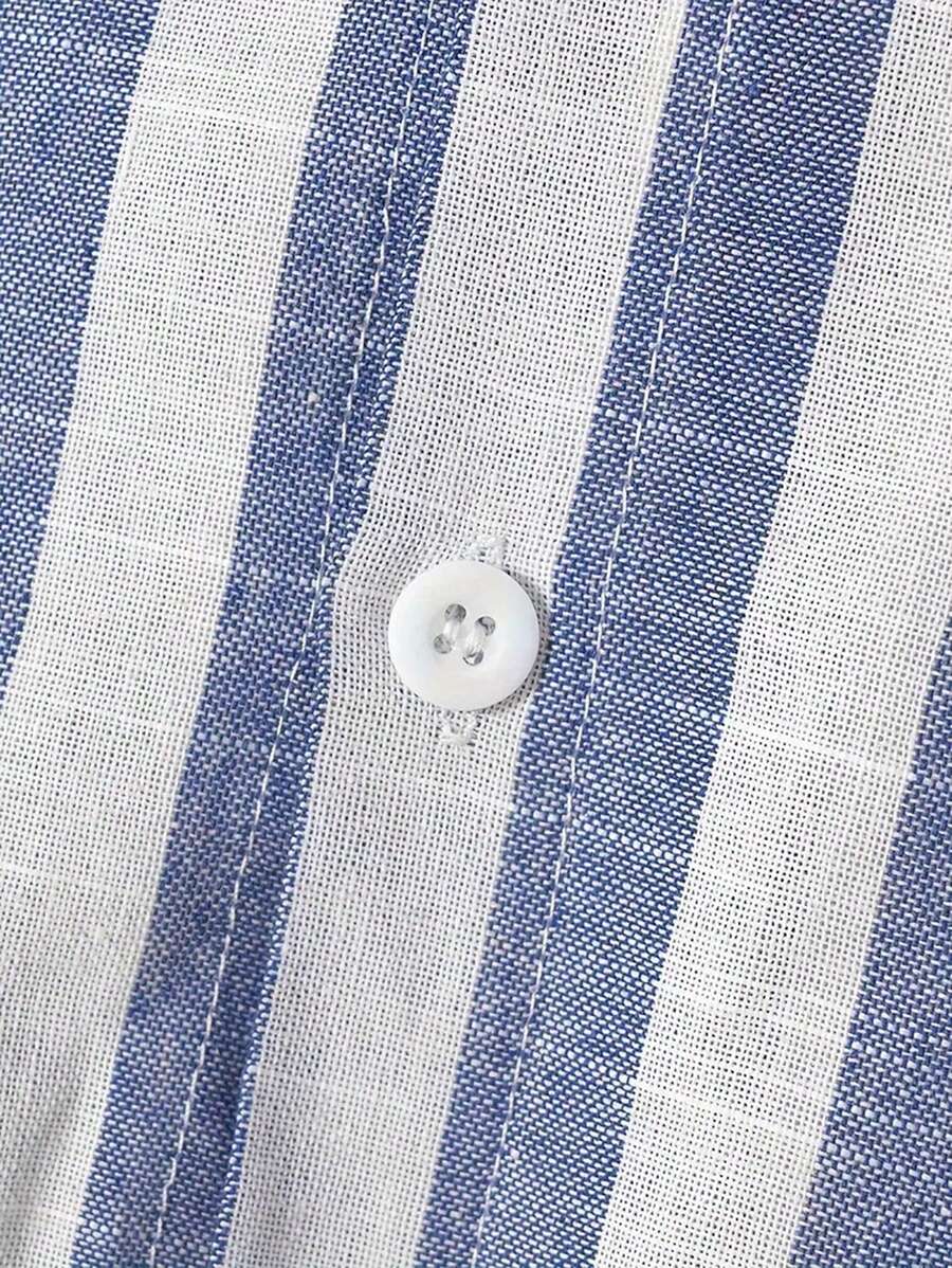 Camisa Linho Toscana Listrada | Algodão e Bloco de Cores