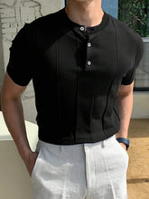 Camiseta Knit Texture – Minimalismo Europeu de Verão