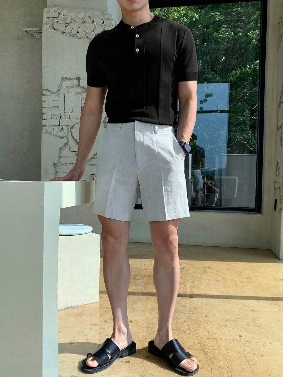 Camiseta Knit Texture – Minimalismo Europeu de Verão