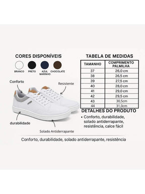 Tênis Social Milano Urbano | Anatômico Elegante Premium