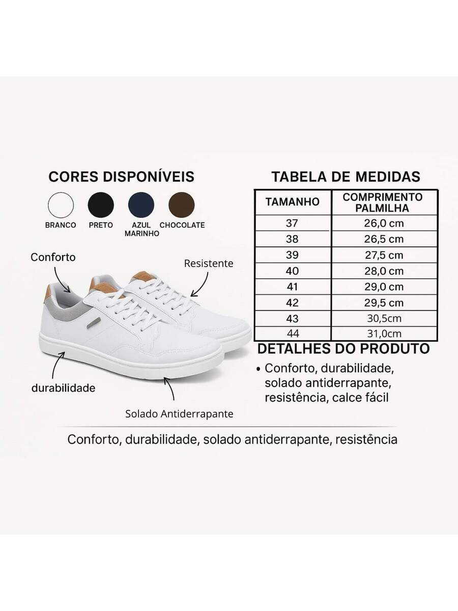 Tênis Social Milano Urbano | Anatômico Elegante Premium