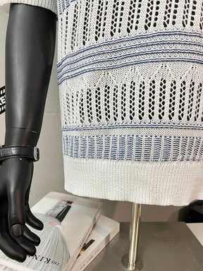 Polo Cruise Knit – Textura Listrada e Trama Respirável