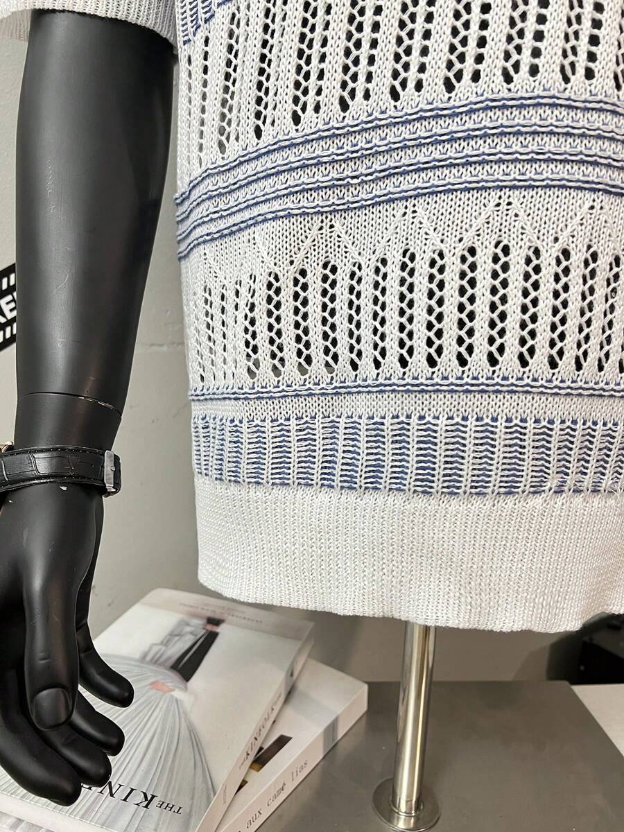 Polo Cruise Knit – Textura Listrada e Trama Respirável