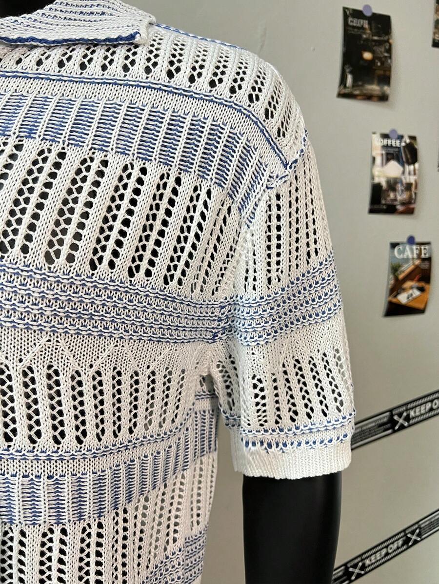 Polo Cruise Knit – Textura Listrada e Trama Respirável