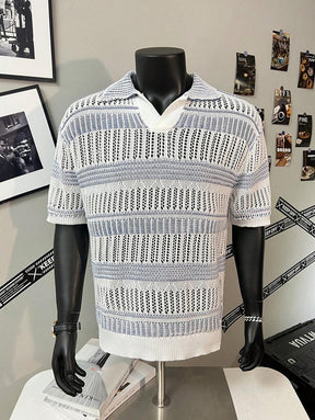Polo Cruise Knit – Textura Listrada e Trama Respirável