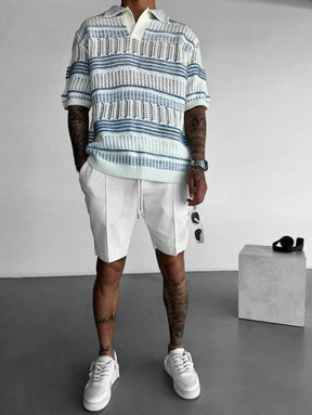 Polo Cruise Knit – Textura Listrada e Trama Respirável