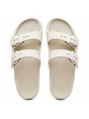 Sandália Slide Nuvem Modena | Fivela Quadrada Premium