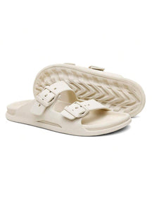 Sandália Slide Nuvem Modena | Fivela Quadrada Premium