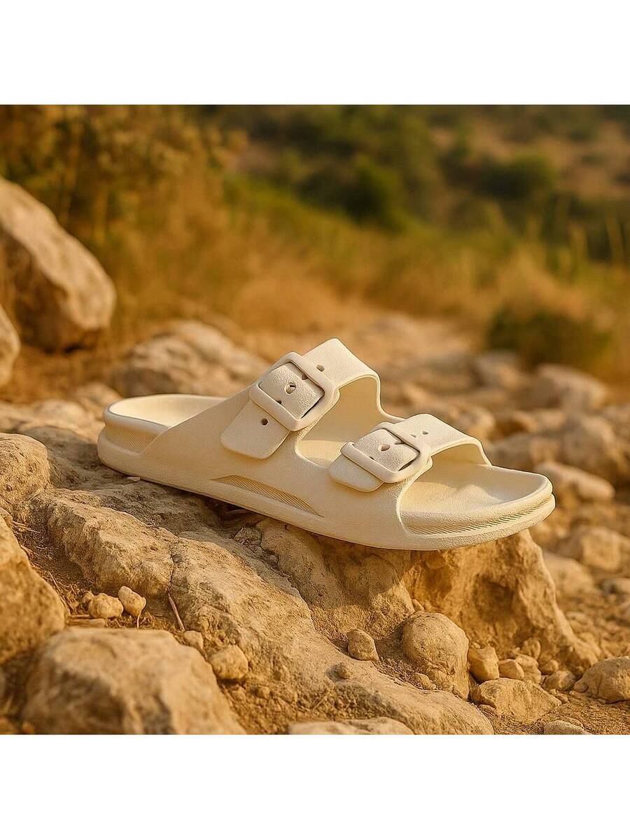 Sandália Slide Nuvem Modena | Fivela Quadrada Premium