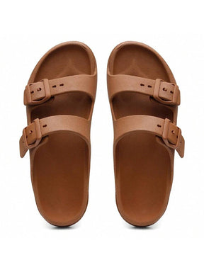 Sandália Slide Nuvem Modena | Fivela Quadrada Premium