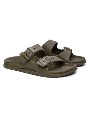 Sandália Slide Nuvem Modena | Fivela Quadrada Premium