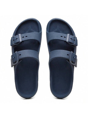 Sandália Slide Nuvem Modena | Fivela Quadrada Premium