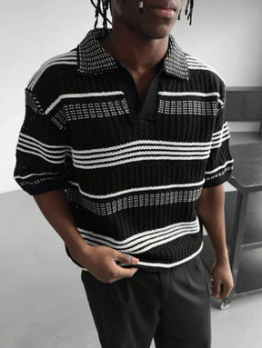Polo Cruise Knit – Textura Listrada e Trama Respirável