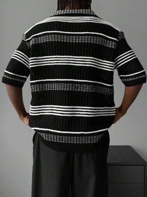 Polo Cruise Knit – Textura Listrada e Trama Respirável