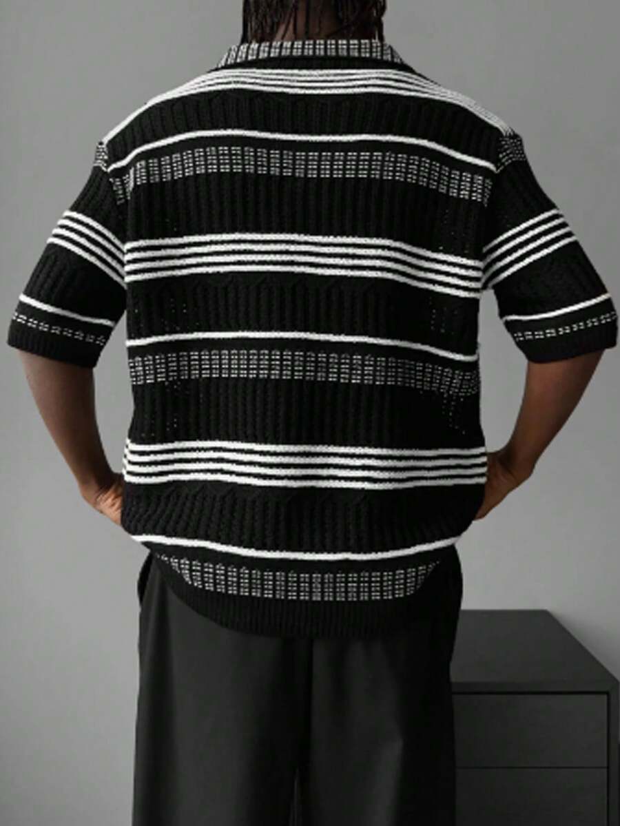 Polo Cruise Knit – Textura Listrada e Trama Respirável