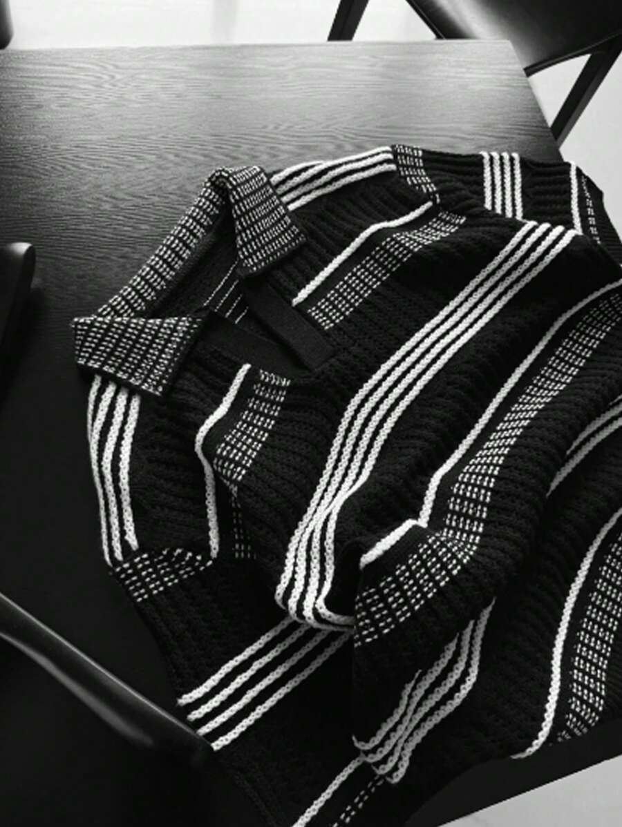 Polo Cruise Knit – Textura Listrada e Trama Respirável