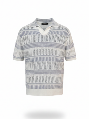 Polo Cruise Knit – Textura Listrada e Trama Respirável